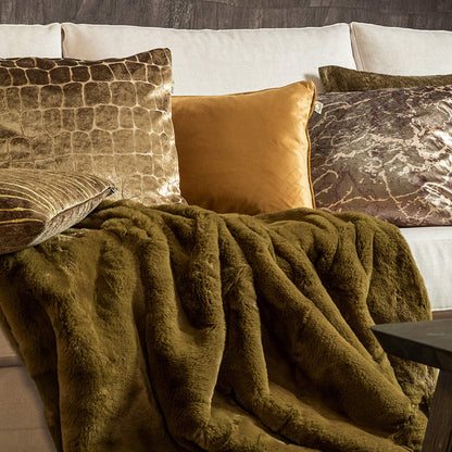 Luxury Military Olive Throw