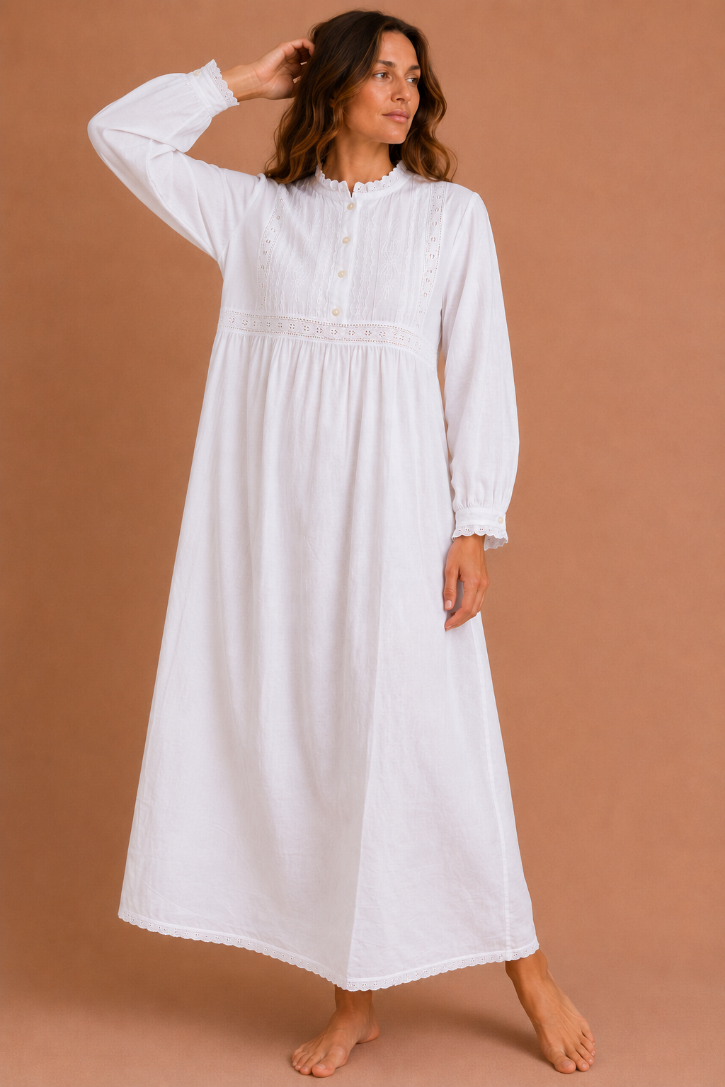 Polo Long Sleeved Ladies Nightdress