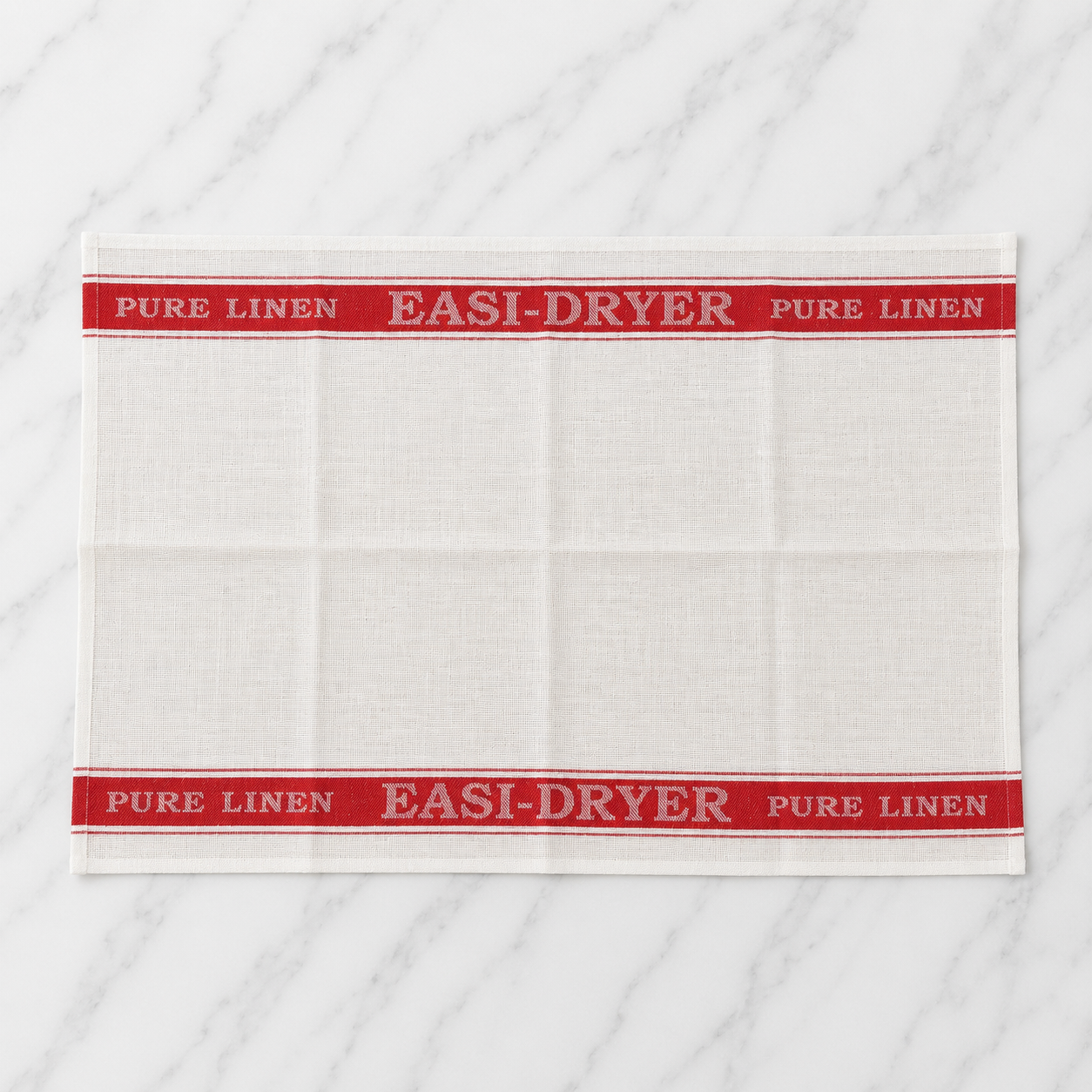 Linen White Tea Towel With Red Stripes