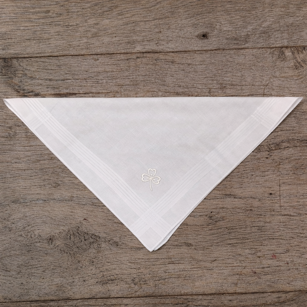 Shamrock Cotton Hankie - White