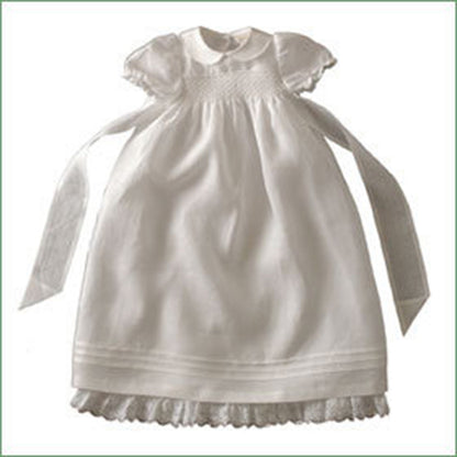 Christening Gown Smocked Irish Linen The White Room Kenmare Christening Gown Smocked Irish Linen The White Room Kenmare