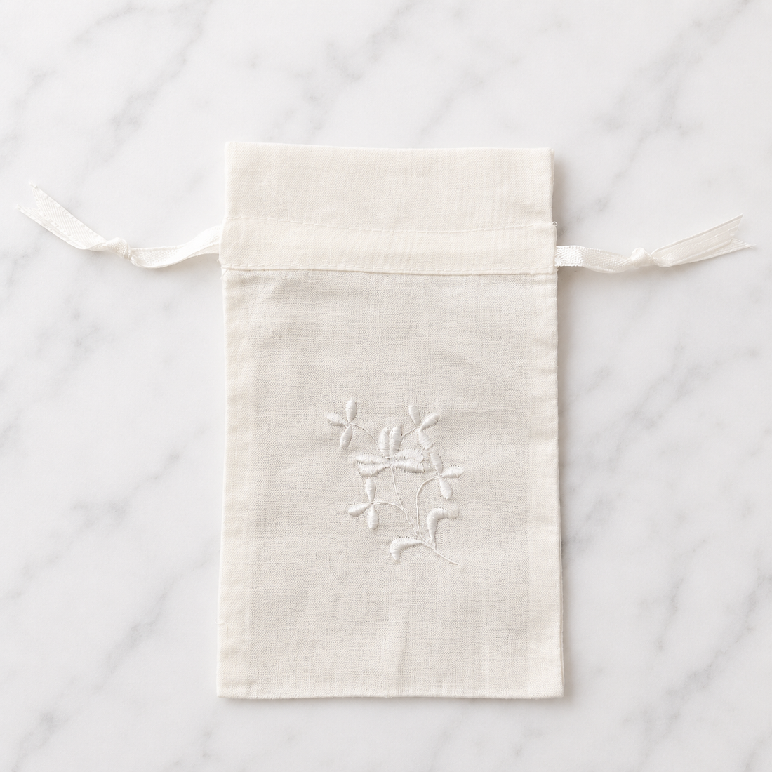 Irish Made Linen Union Sachet Bag With Embroidery