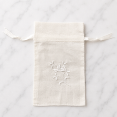 Irish Made Linen Union Sachet Bag With Embroidery